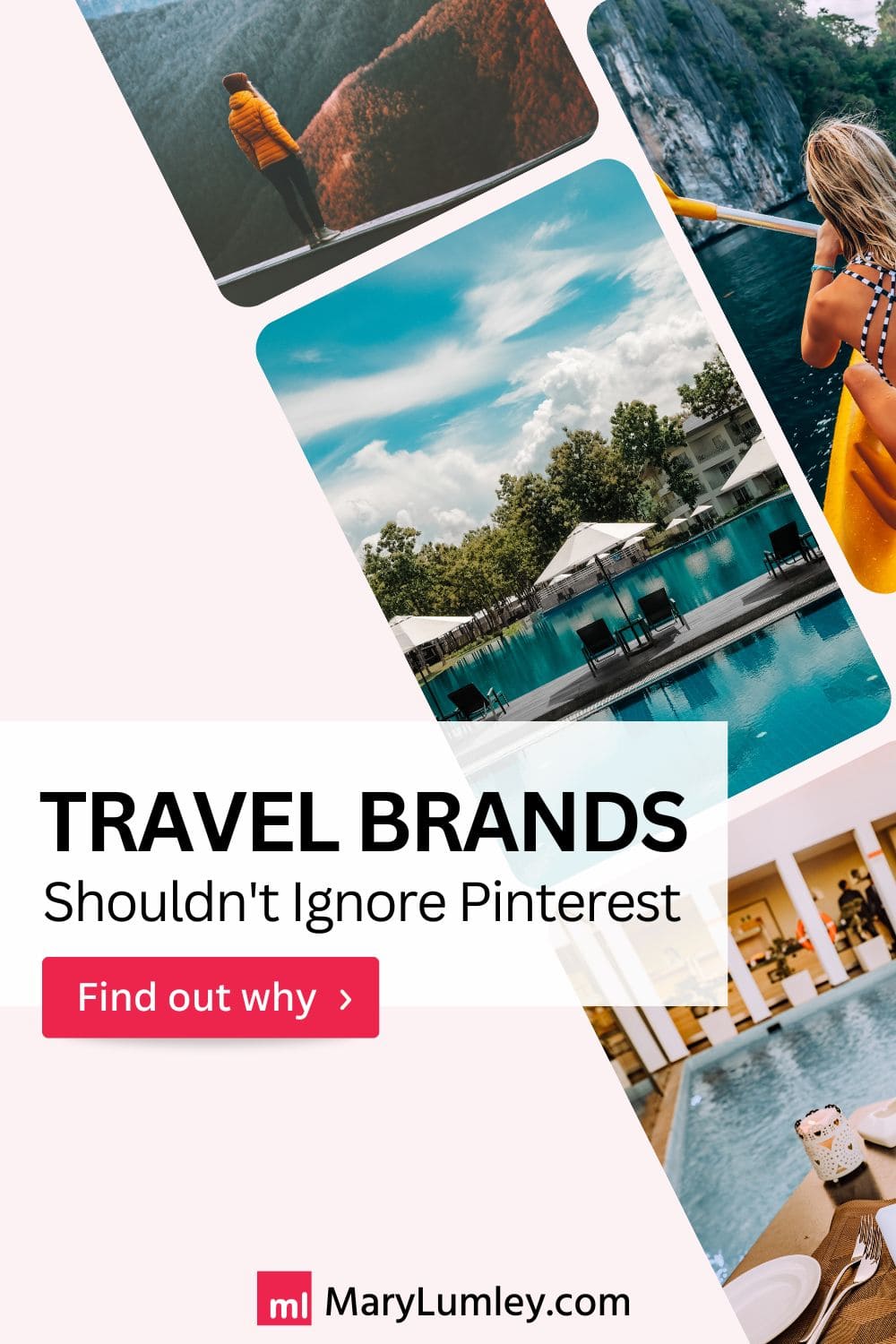 Find out how travel advertising on Pinterest can turn wanderlust into bookings. Discover effective strategies for engaging potential travelers. Ready for the journey? | Mary Lumley – Pinterest Marketing for e-Commerce & Travel
